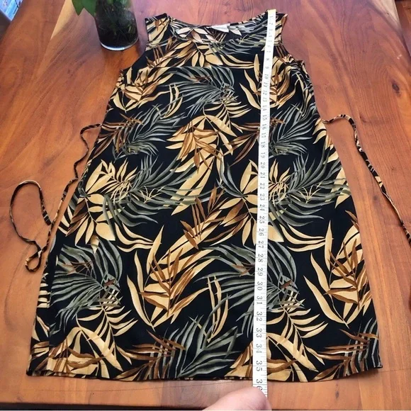 Vintage Tradition Tropical Floral Pattern Artsy Sleeveless Midi Dress. US 10. - Picture 7 of 10